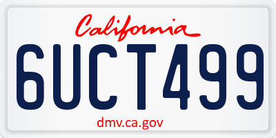 CA license plate 6UCT499