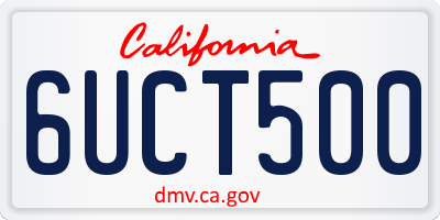 CA license plate 6UCT500