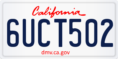 CA license plate 6UCT502