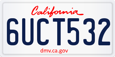CA license plate 6UCT532