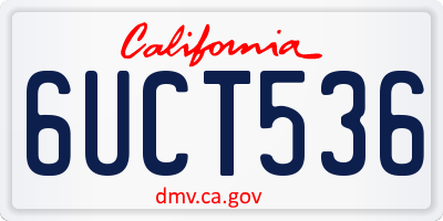 CA license plate 6UCT536