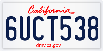 CA license plate 6UCT538