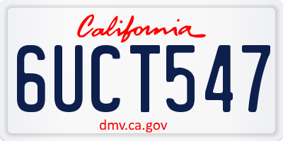 CA license plate 6UCT547