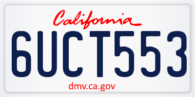 CA license plate 6UCT553