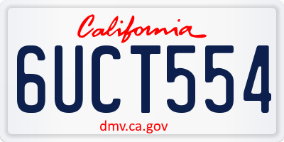 CA license plate 6UCT554