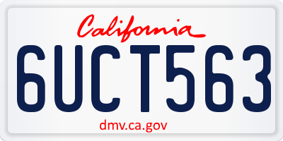 CA license plate 6UCT563