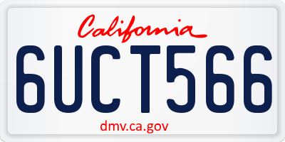 CA license plate 6UCT566
