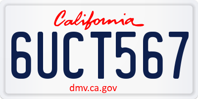 CA license plate 6UCT567