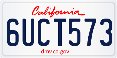 CA license plate 6UCT573