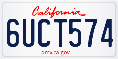 CA license plate 6UCT574
