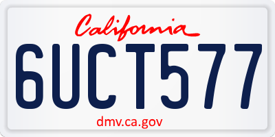 CA license plate 6UCT577