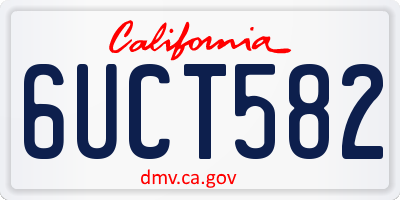 CA license plate 6UCT582