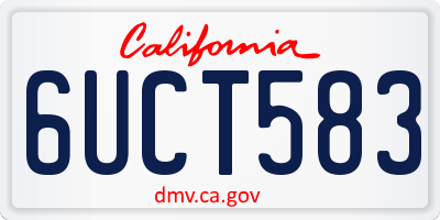 CA license plate 6UCT583