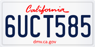 CA license plate 6UCT585