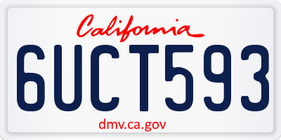 CA license plate 6UCT593
