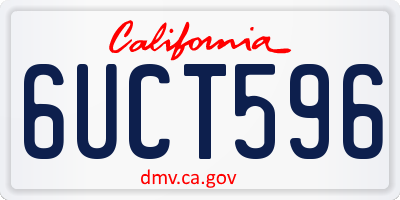 CA license plate 6UCT596
