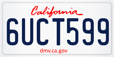 CA license plate 6UCT599