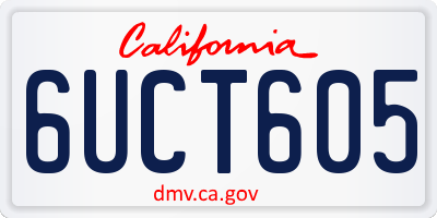 CA license plate 6UCT605