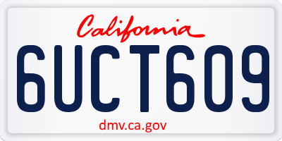 CA license plate 6UCT609