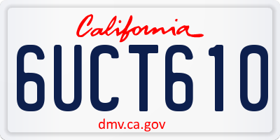 CA license plate 6UCT610