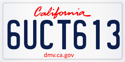 CA license plate 6UCT613
