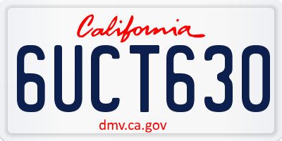CA license plate 6UCT630