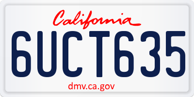 CA license plate 6UCT635