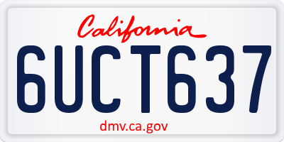 CA license plate 6UCT637