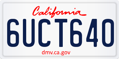 CA license plate 6UCT640