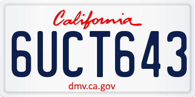 CA license plate 6UCT643
