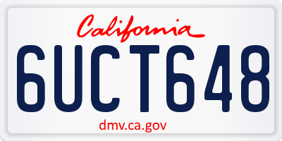 CA license plate 6UCT648
