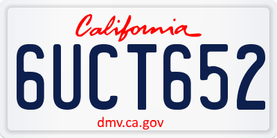 CA license plate 6UCT652