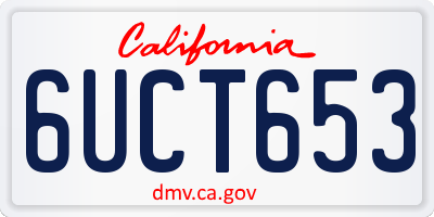 CA license plate 6UCT653