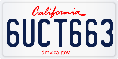 CA license plate 6UCT663