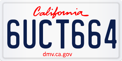 CA license plate 6UCT664