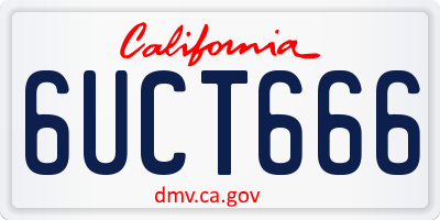 CA license plate 6UCT666