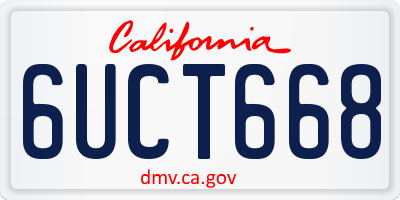 CA license plate 6UCT668