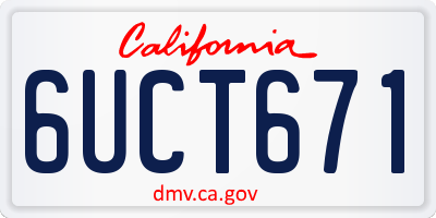 CA license plate 6UCT671