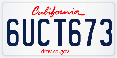 CA license plate 6UCT673