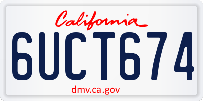 CA license plate 6UCT674