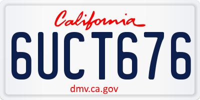 CA license plate 6UCT676