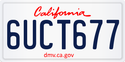 CA license plate 6UCT677