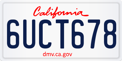 CA license plate 6UCT678