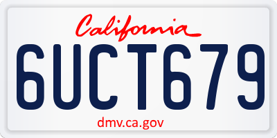 CA license plate 6UCT679