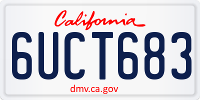 CA license plate 6UCT683