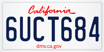 CA license plate 6UCT684