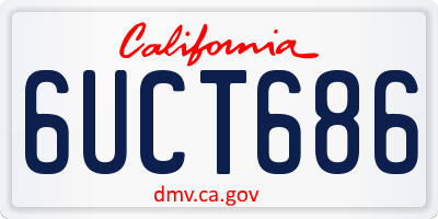 CA license plate 6UCT686