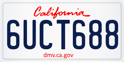 CA license plate 6UCT688