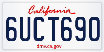 CA license plate 6UCT690