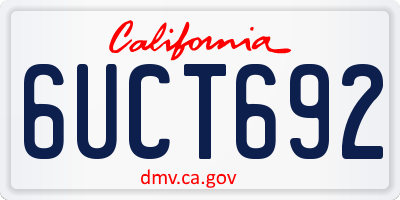 CA license plate 6UCT692
